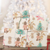Black Baby Girl's Eerste Kerstvakantie Inpakpapier Vel