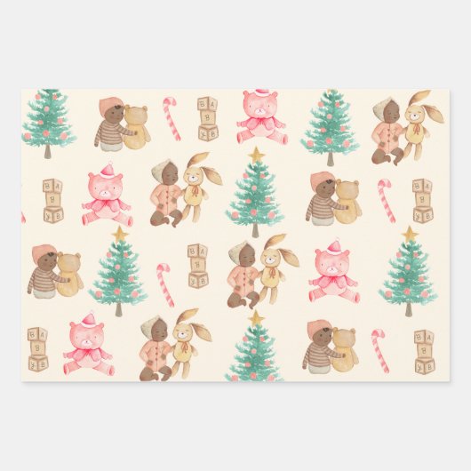 Black Baby Girl's Eerste Kerstvakantie Inpakpapier Vel (Voorkant)