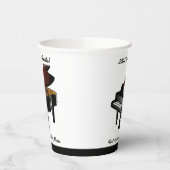 Black Baby Grand Piano Overweging Receptie Papieren Bekers (Links)