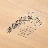 Black Baby's Breath Arch Wedding Acryl Uitnodigingen (Laagn)