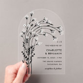 Black Baby's Breath Arch Wedding Acryl Uitnodigingen (Insitu (Draagbaar))