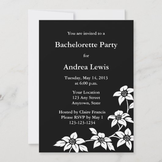 Black Bachelorette Party Uitnodiging / Aankondigin (Voorkant)