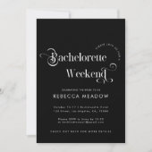 Black Bachelorette Party van Whimsical Retro Scrip Kaart (Voorkant)