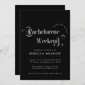 Black Bachelorette Party van Whimsical Retro Scrip Kaart (Voorkant / Achterkant)