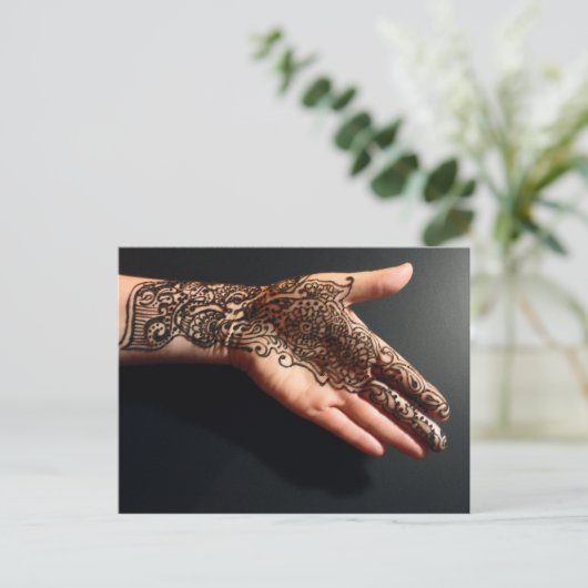 Black Back Henna Briefkaart (Staand voorkant)