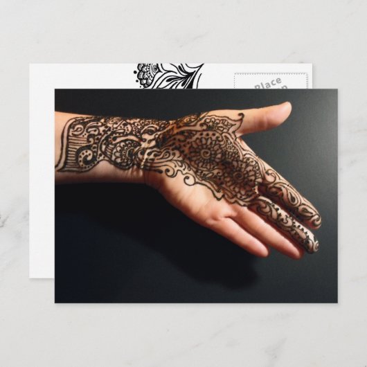 Black Back Henna Briefkaart (Voorkant / Achterkant)