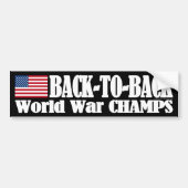 Black Back-to-back Amerikaanse Champs Bumpersticker (Voorkant)