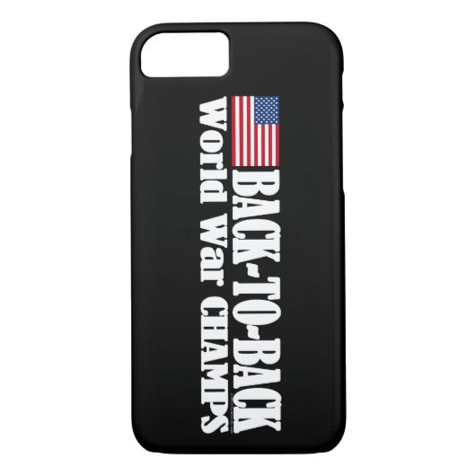 Black Back-to-back Amerikaanse Champs Case-Mate iPhone Case (Achterkant)