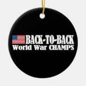 Black Back-to-back Amerikaanse Champs Keramisch Ornament (Voorkant)