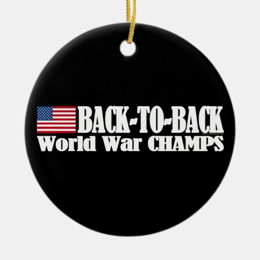 Black Back-to-back Amerikaanse Champs Keramisch Ornament (Voorkant)