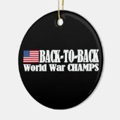 Black Back-to-back Amerikaanse Champs Keramisch Ornament (Links)
