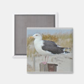 Black Backed Gull Seagull-reeks Magneet (Voorkant / Achterkant)