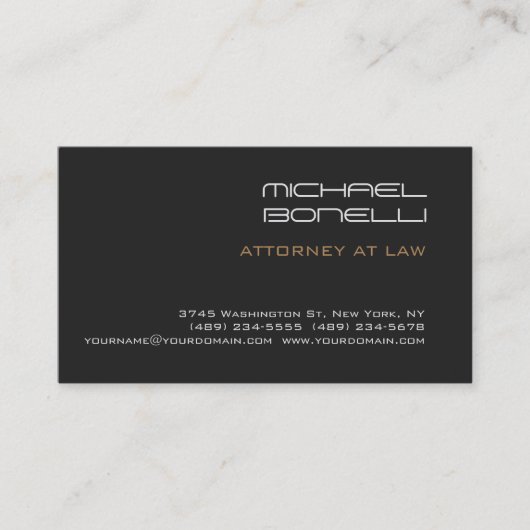 Black Background Attorney at Law Visitekaartje (Voorkant)