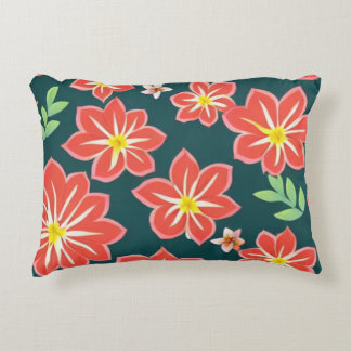 Black Background Red Floral Accent Kussen