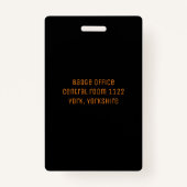 Black Backstage Music Festival Access Pass VIP Badge (Achterkant)