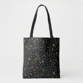 Black bag with Christmas illustration pattern  Tote Bag (Voorkant)