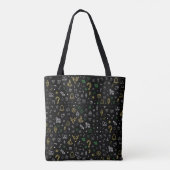 Black bag with Christmas illustration pattern  Tote Bag (Achterkant)