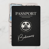 Black Bahamas Passport Bewaar de datum Save The Date (Voorkant / Achterkant)