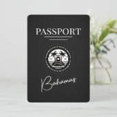 Black Bahamas Passport Bewaar de datum Save The Date (Staand voorkant)