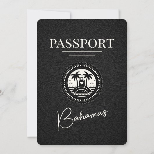 Black Bahamas Passport Bewaar de datum Save The Date (Voorkant)