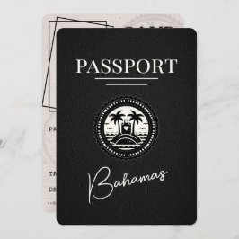 Black Bahamas Passport Bewaar de datum Save The Date