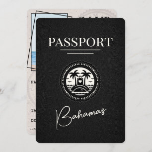 Black Bahamas Passport Bewaar de datum Save The Date