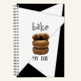 Black Bake My Day Spiral Notitieboek