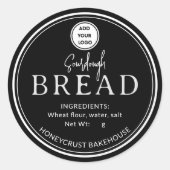 Black Bakery Sourdough Bread Add logo Sticker (Voorkant)