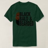 Black Bald en Bearded Face Funny Fathers Day T-shirt (Design voorkant)