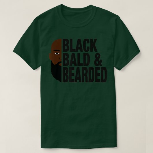 Black Bald en Bearded Face Funny Fathers Day T-shirt (Design voorkant)