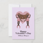 Black Ballerina Ballet Dance Custom Valentijnsdag Notitiekaartje (Voorkant)