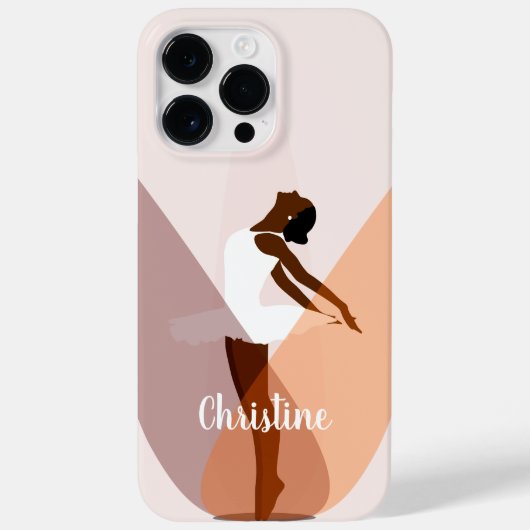 Black Ballerina Ballet Dancer Light Pink Hoesje Ma (Achterkant)