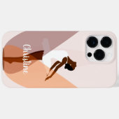 Black Ballerina Ballet Dancer Light Pink Hoesje Ma (Achterkant (horizontaal))