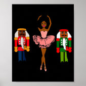 Black Ballerina Christmas Black Nutcracker Xmas Af Poster (Voorkant)