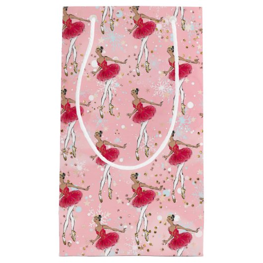 Black Ballerina Holiday Gift Bag Klein Cadeauzakje (Voorkant)