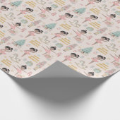 Black Ballerina Personalized Nutkraker Cadeaupapier (Hoek)