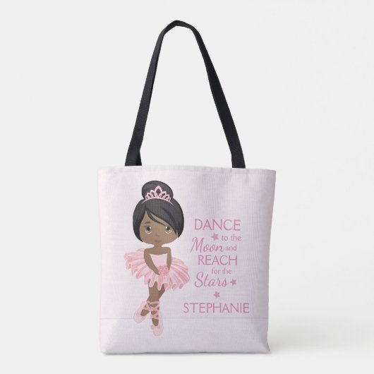 Black Ballerina Persoonlijk Tote Bag (Achterkant)