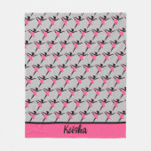 Black Ballerina Silhouette Persoonlijk Fleece Deken (Voorkant)