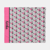 Black Ballerina Silhouette Persoonlijk Fleece Deken (Voorkant (Horizontaal))