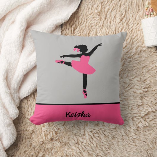 Black Ballerina Silhouette Persoonlijk Kussen (Deken)