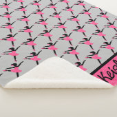 Black Ballerina Silhouette Persoonlijk Sherpa Deken (3/4)