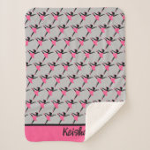 Black Ballerina Silhouette Persoonlijk Sherpa Deken (Voorkant)