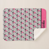 Black Ballerina Silhouette Persoonlijk Sherpa Deken (Voorkant (horizontaal))