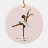 Black Ballerina Specialized Nutkraker Ballet Keramisch Ornament (Voorkant)