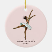 Black Ballerina Specialized Nutkraker Ballet Keramisch Ornament (Achterkant)