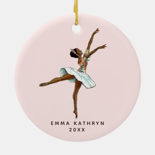 Black Ballerina Specialized Nutkraker Ballet Keramisch Ornament (Achterkant)