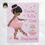 Black Ballerina Tutu Cute Jigsaw Puzzle Legpuzzel<br><div class="desc">Personalized Multicultural "You're TuTu Cute" ballerina. Please check out more of my personalized gifts.</div>