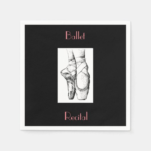 Black Ballet Overweging Paper Napkins Servetten (Voorkant)