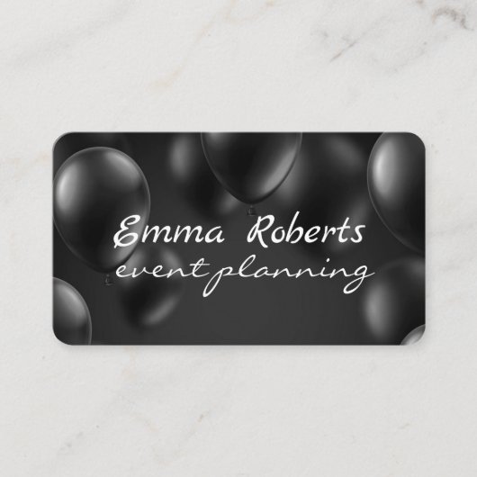 Black Balloons Event Party Planning Visitekaartje (Voorkant)