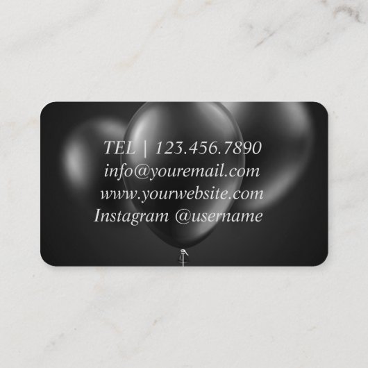 Black Balloons Event Party Planning Visitekaartje (Achterkant)